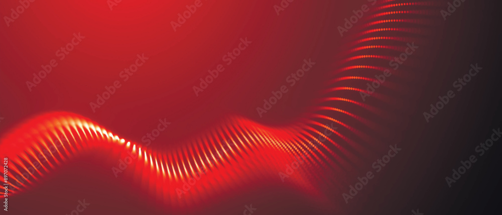 Poster abstract digital particle wave. technology background. futuristic dot wave. network connection struc