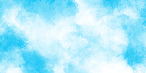 abstract painted white clouds with pastel blue sky, Brush paint blue paper textured canvas element with clouds, Soft cloud in the sky background blue tone for wallpaper, graphics design.
