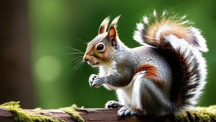 Obraz premium Squirrel in Its Natural Habitat: Authentic Wildlife Capture