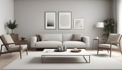 Modern living room with a minimal and clean aesthetic