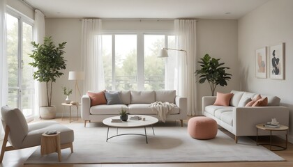 Modern living room with a minimal and clean aesthetic