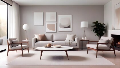 Modern living room with a minimal and clean aesthetic