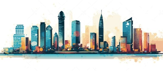 Obraz premium Watercolor City Skyline