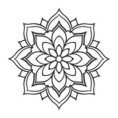 Intricate Mandala Floral Design Free Vector Art, Beautiful Mandala Flower Illustration for Creative Projects, Detailed Mandala Flower Design 