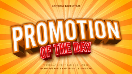 Promotion of the day text effect - 3d editable text effect style.