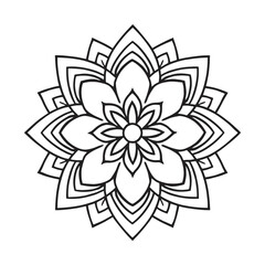 Intricate Mandala Floral Design Free Vector Art, Beautiful Mandala Flower Illustration for Creative Projects, Detailed Mandala Flower Design 