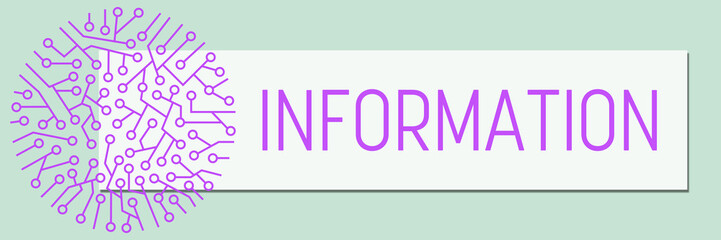 Information Circuit Purple Circular Turquoise Box Text 