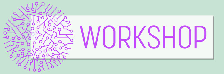 Workshop Circuit Purple Circular Turquoise Box Text 