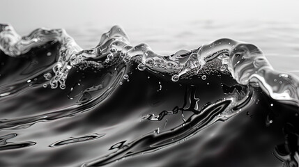 Ethereal Flow,Abstract Art of Black & Grey Dynamics,water splash on black
