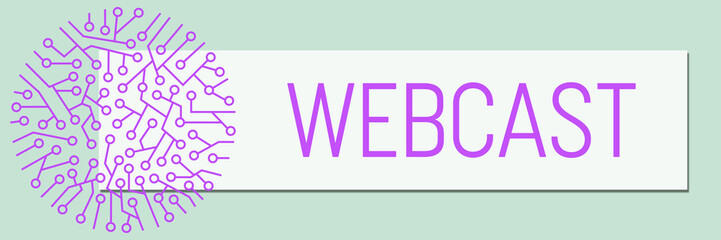 Webcast Circuit Purple Circular Turquoise Box Text 