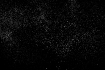 Snow falling effect overlay. White snowfall isolated on black background. Snowy blizzard. Rain drops. Abstract water pattern texture. Vector illustration, EPS 10.	