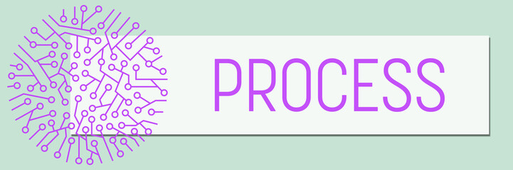 Process Circuit Purple Circular Turquoise Box Text 
