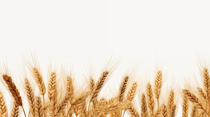 A wheat field border isolated on transparent background