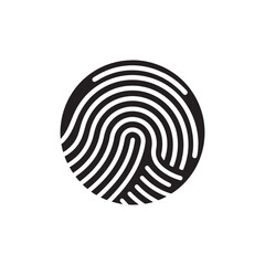 Digital fingerprint, finger print fingerprint lock secure security logo vector icon illustration