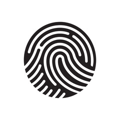 Digital fingerprint, finger print fingerprint lock secure security logo vector icon illustration