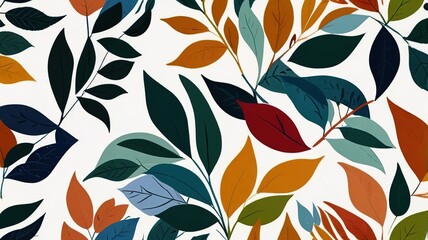 Abstract pattern suitable for printing. oil painting pattern in a small leave. Little leave. white background.