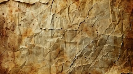 Fototapeta premium The vintage brown paper background features creases and stains, adding character and charm