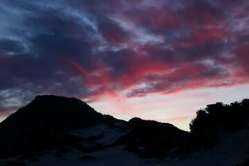sunset over the mountains