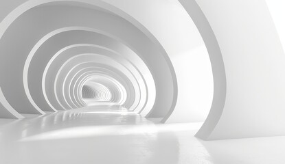 Obraz premium Abstract White Tunnel Architecture