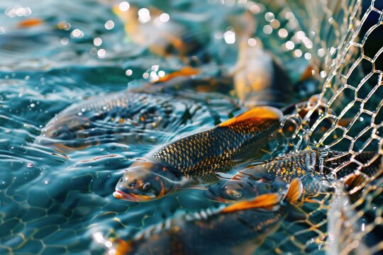 fish farm farming with nets