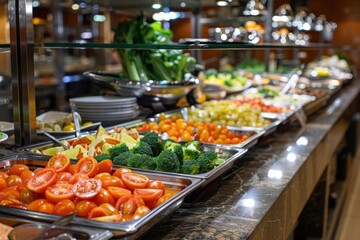 Obraz premium food assortment at buffet with self-service