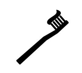 Toothbrush icon vector with simple design