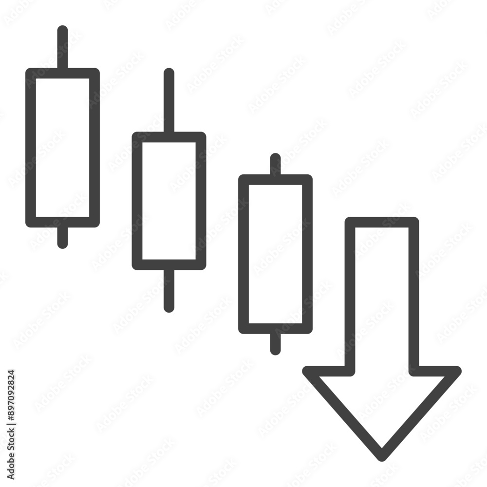 Aufkleber lower highs and lower lows vector trading thin line icon or design element