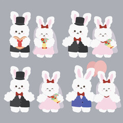 Cute Wedding Bunny Set Collection