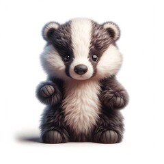 Naklejka premium Cute plush animal illustration on white backround