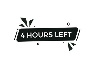 4 hours left, icon, stile, timer, countdown, clock, time,  background, template, 4 hours left countdown, sticker, left banner, business, sale, label button
