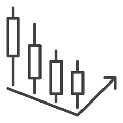 Stock Market Trading vector Candlestick Chart linear icon or logo element
