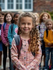 Group of kids standing side by side