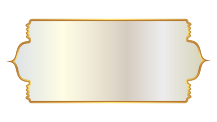 Luxury white golden set arabic islamic banner title frame text box in transparent background	