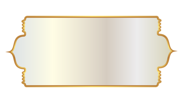 Luxury white golden set arabic islamic banner title frame text box in transparent background	