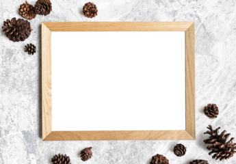 Wooden Christmas picture frame png mockup