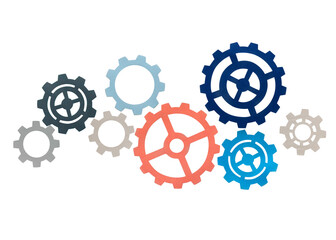 Gears, business png sticker, transparent background