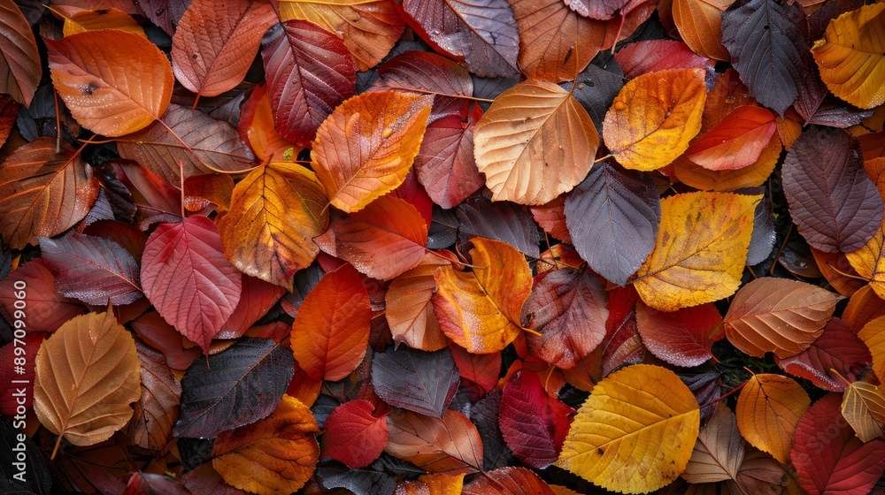 Poster the forest floor is covered in a beautiful array of colorful autumn leaves, creating a vibrant and p
