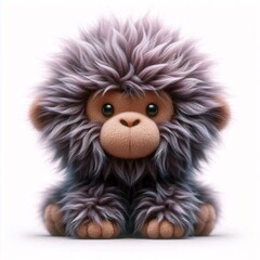 Cute plush animal illustration on white backround