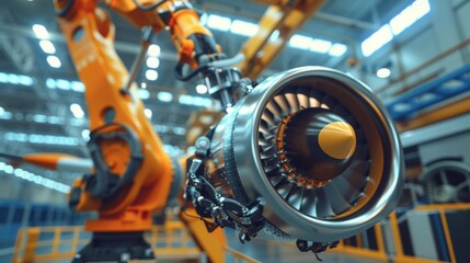 Fototapeta premium Futuristic robot performing complex scientific experiments