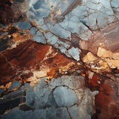 Fototapeta premium Polished Marble Tile with Dark Brown and Blue Pattern