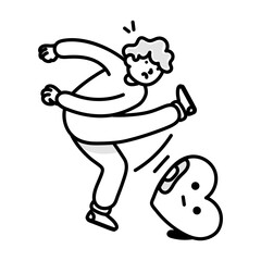 Pool umbrella icon designed in doodle style 

