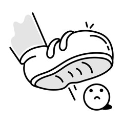 Hand drawn icon of swimming goggles with fish 

