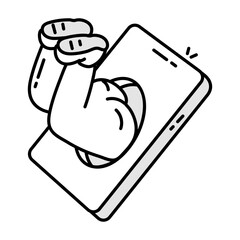 A doodle style icon of spinning ball 

