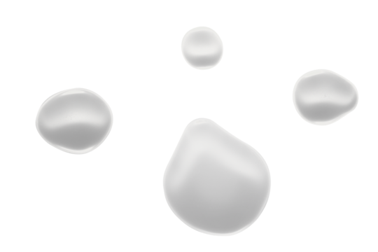 Water droplets on a white background