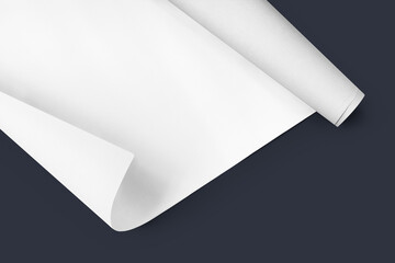 Png rolled paper flyer mockup, transparent design