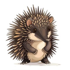 Echidna Trendy animal fashion cartoon isolated whitebackground 16:9