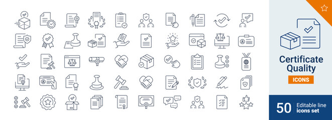 Certificate icons Pixel perfect. Check, files, product, ...	
