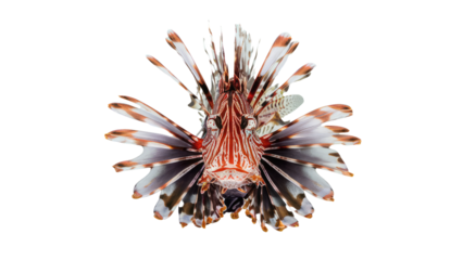 a lionfish isolated on white background.