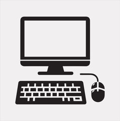 Fototapeta premium computer vector silhouette on white background