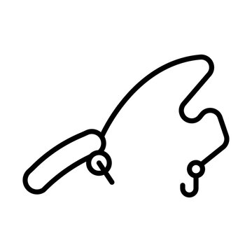 recommend clip art: Fishing rod line icon